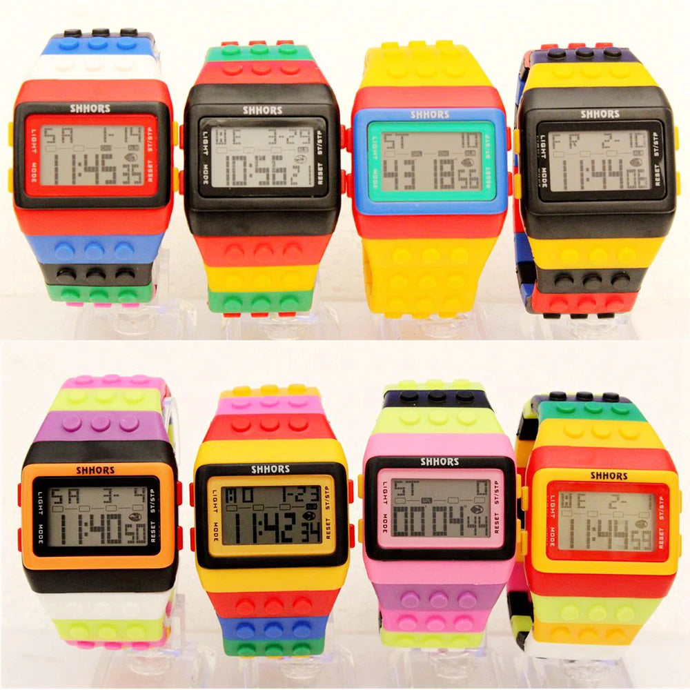 BrickBeat SHHORS Building-Block Digital Watch – Alarm & Backlight