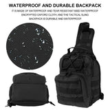 TrailGrid MOLLE tactical sling pack – storage, strap and carry detail
