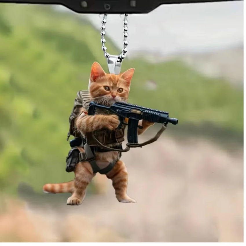 Quirky Cat Acrylic Hanging Charm – 3.1 in.