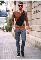 TrailGrid MOLLE tactical sling pack – storage, strap and carry detail