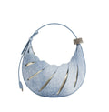 Women's Jana Hollow Out Shoulder Bag, Girl's Crescent Shoulder Bag – Trendy Hollow Out Hobo Purse, Adjustable Crossbody Bag, Curved Vegan Leather Handbag