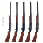 Rifle-shaped pens shown with approximately 7.5-inch length