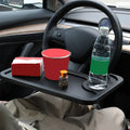 Universal Steering Wheel Tray Table – Car Lunch Tray & Laptop Desk with Cup Holder for Work Trucks, Cars, SUVs, Construction Workers & Drivers