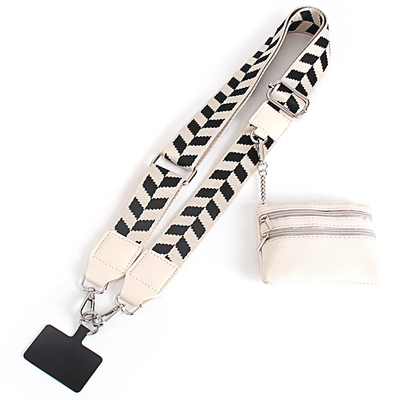 Hot Selling New Phone Lanyard with Zipper Pocket and Storage Bag Adjustable Wide Nylon Straps Can Replace Handbags and Wallets