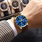 Fashion Man Watch Waterproof Luminous Date Week Business Men Watch High Quality Leather Men'S Quartz Wristwatches Reloj