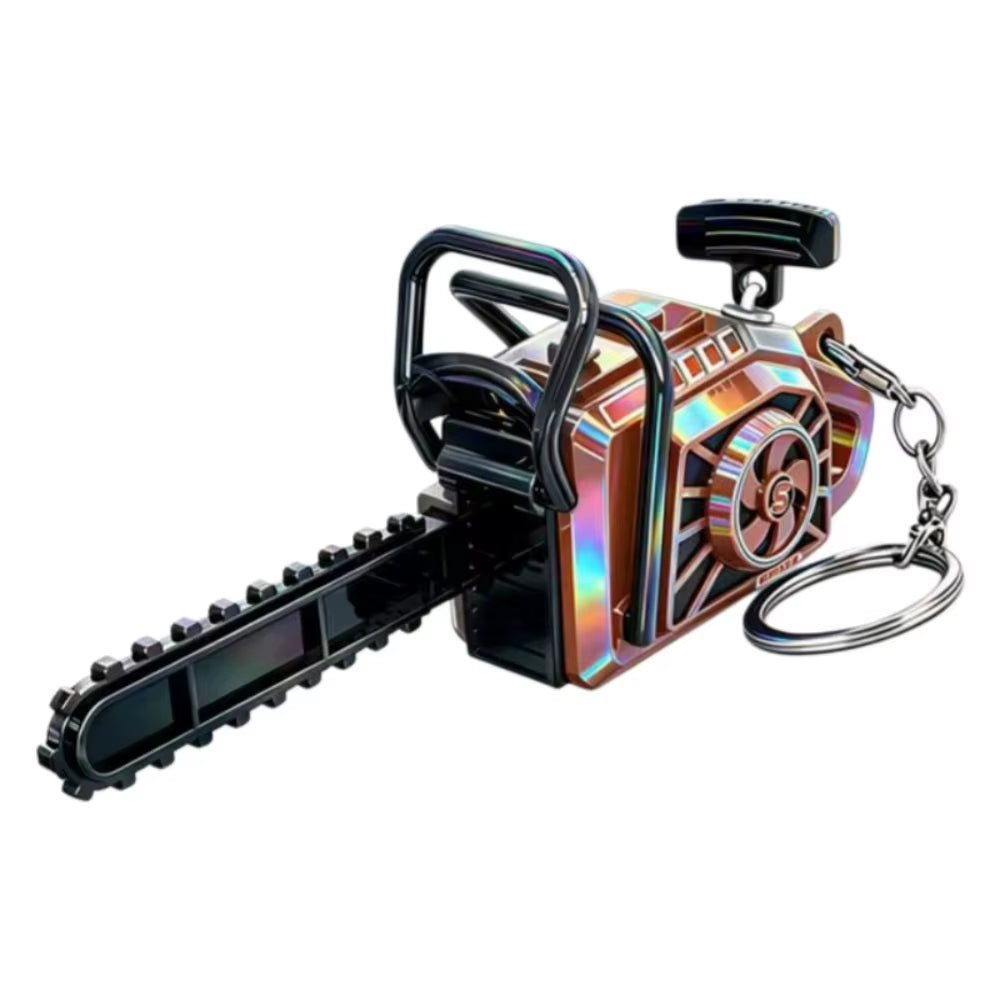 FTCY Mini Chainsaw Model Key Rings Pendant Realistic Logging Saw Key Adults Stress Relief Keychains Funny Key Gift