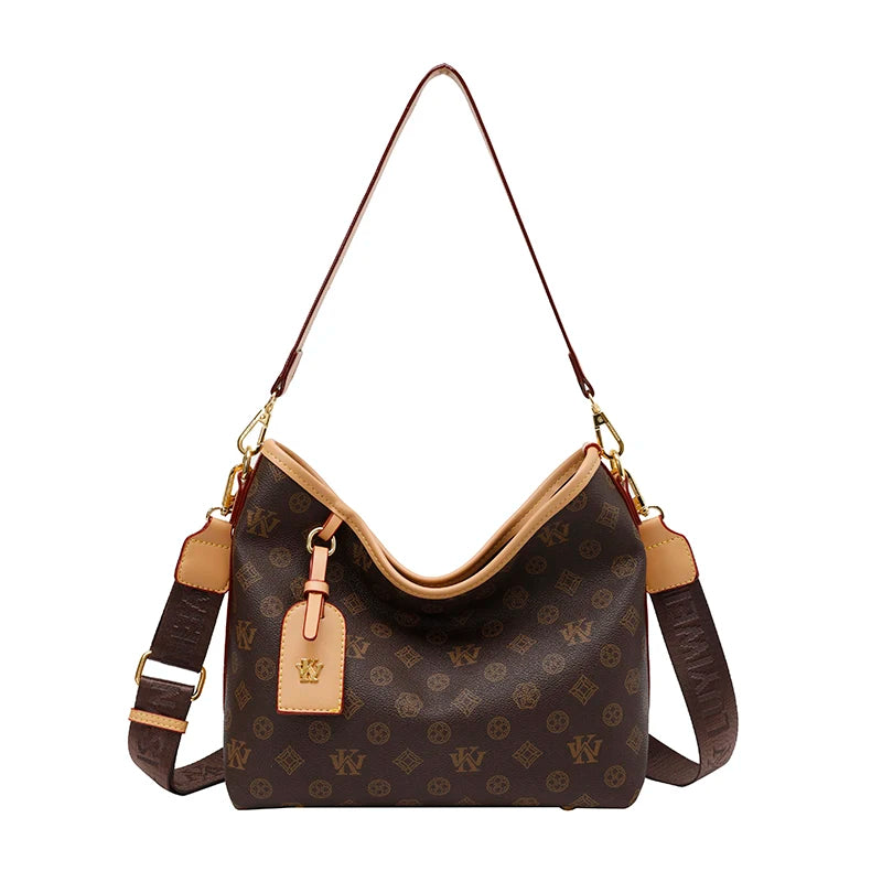 Elegant Large Capacity Designer Diaper Tote Bag for Women – Vintage Pattern Shoulder & Crossbody Mom Bag