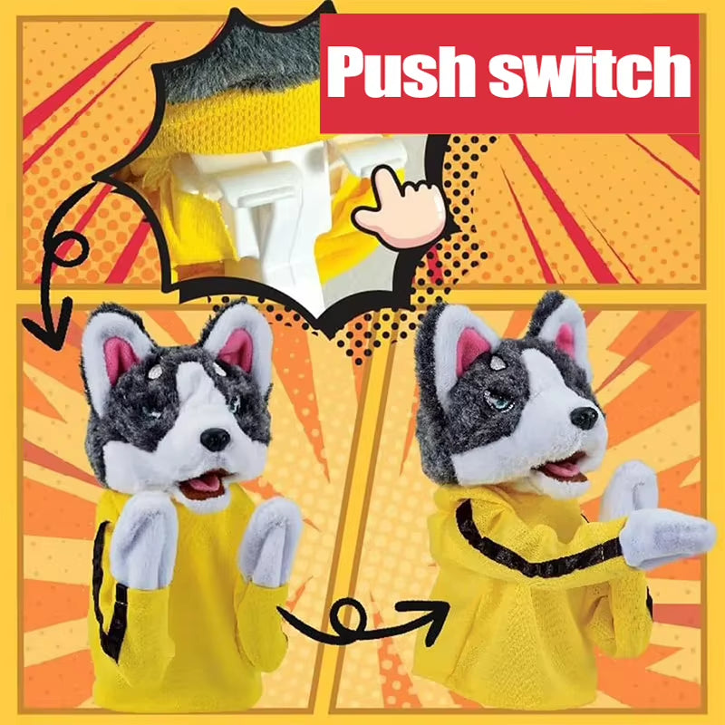 Internal handle controls for moving the puppet paws