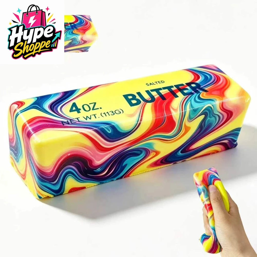 2 Pack Rainbow Swirl Butter Squishy Fidget Toy - Super Soft Slow Rising Stress Relief Squeeze Toy