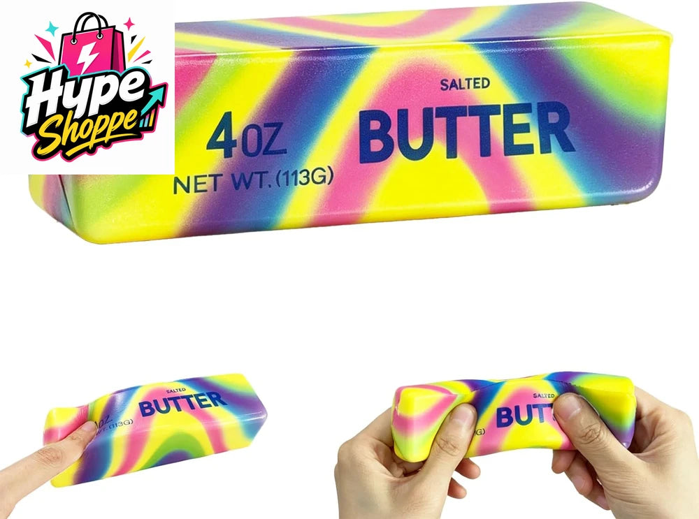 2 Pack Rainbow Swirl Butter Squishy Fidget Toy - Super Soft Slow Rising Stress Relief Squeeze Toy