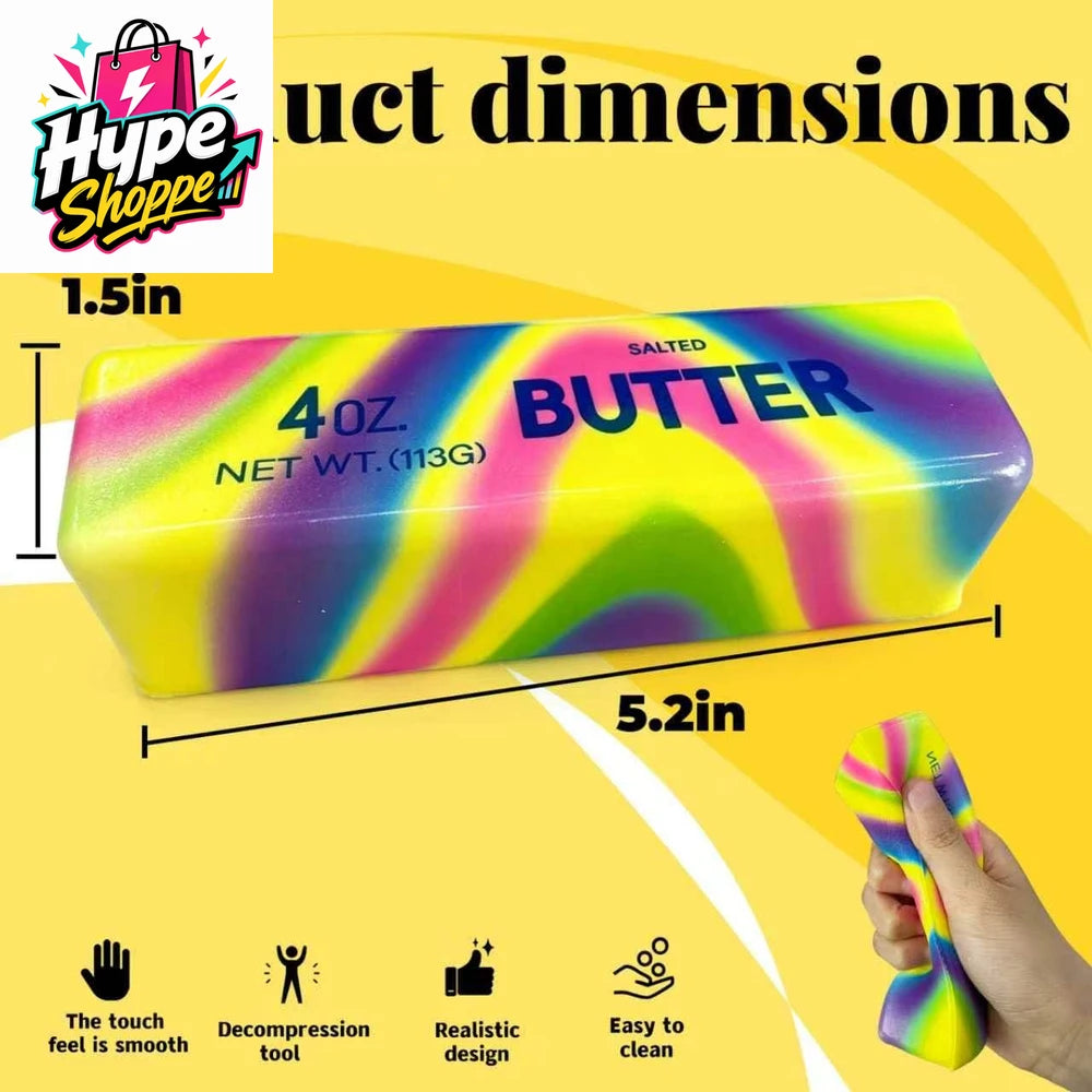 2 Pack Rainbow Swirl Butter Squishy Fidget Toy - Super Soft Slow Rising Stress Relief Squeeze Toy