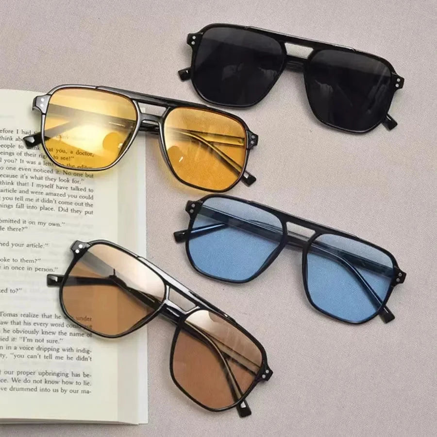 Vintage Aviator Sun Glasses for Men or Women Big Oversized Retro Aviators Sunglasses Unisex Square Shades