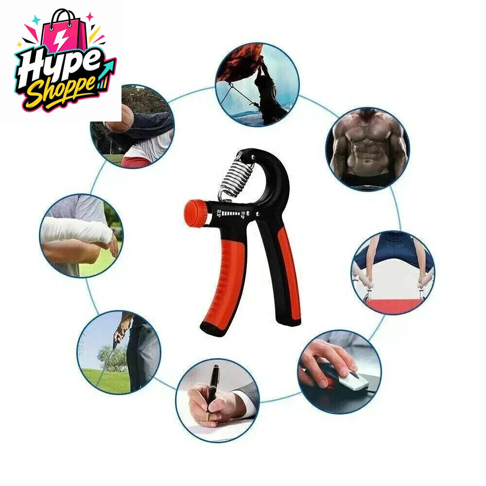 Hand Grip Strength Power Trainer Gripper Strengthener Adjustable Gym Exerciser