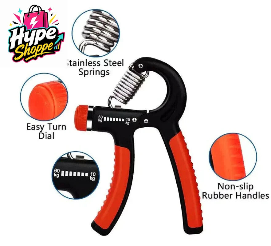 Hand Grip Strength Power Trainer Gripper Strengthener Adjustable Gym Exerciser