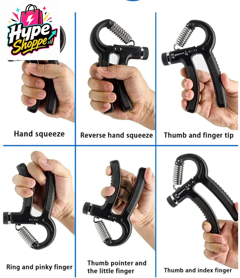 Hand Grip Strength Power Trainer Gripper Strengthener Adjustable Gym Exerciser