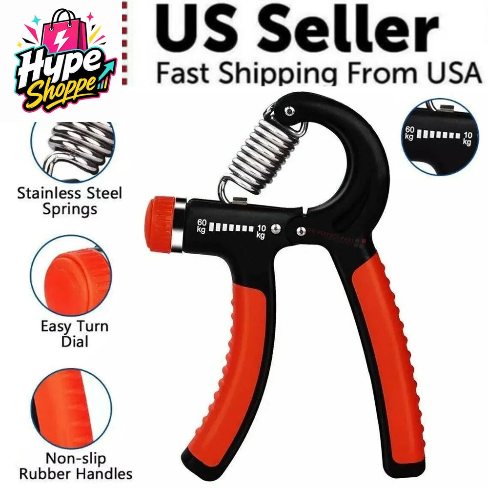 Hand Grip Strength Power Trainer Gripper Strengthener Adjustable Gym Exerciser