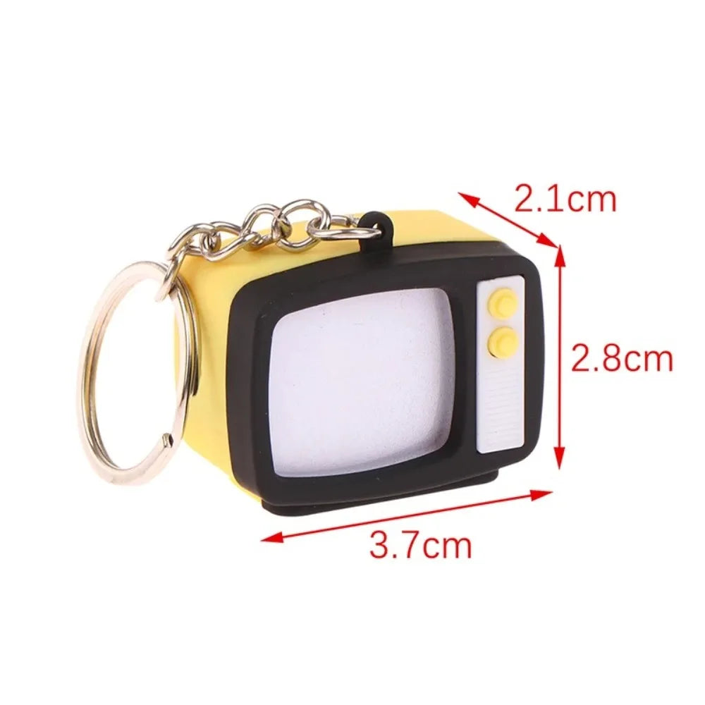 Creative Retro Television Keychain Model Keychain Pendant Creative Children Miniature Television Tv Led Keychain Home