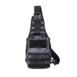 TrailGrid MOLLE tactical sling pack – storage, strap and carry detail