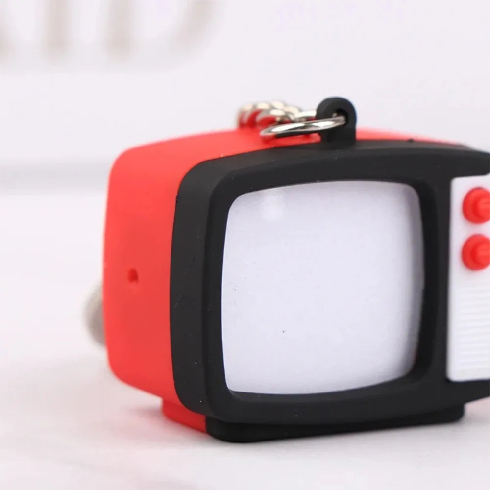 Creative Retro Television Keychain Model Keychain Pendant Creative Children Miniature Television Tv Led Keychain Home