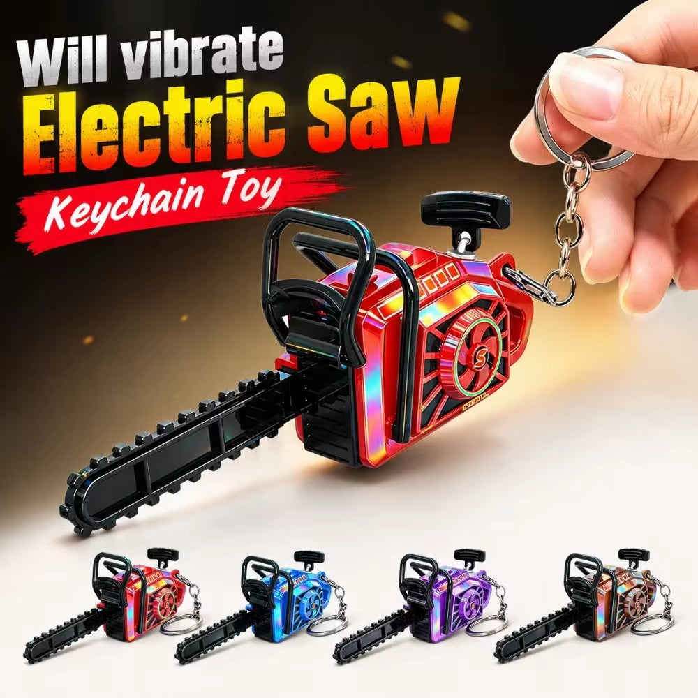 FTCY Mini Chainsaw Model Key Rings Pendant Realistic Logging Saw Key Adults Stress Relief Keychains Funny Key Gift