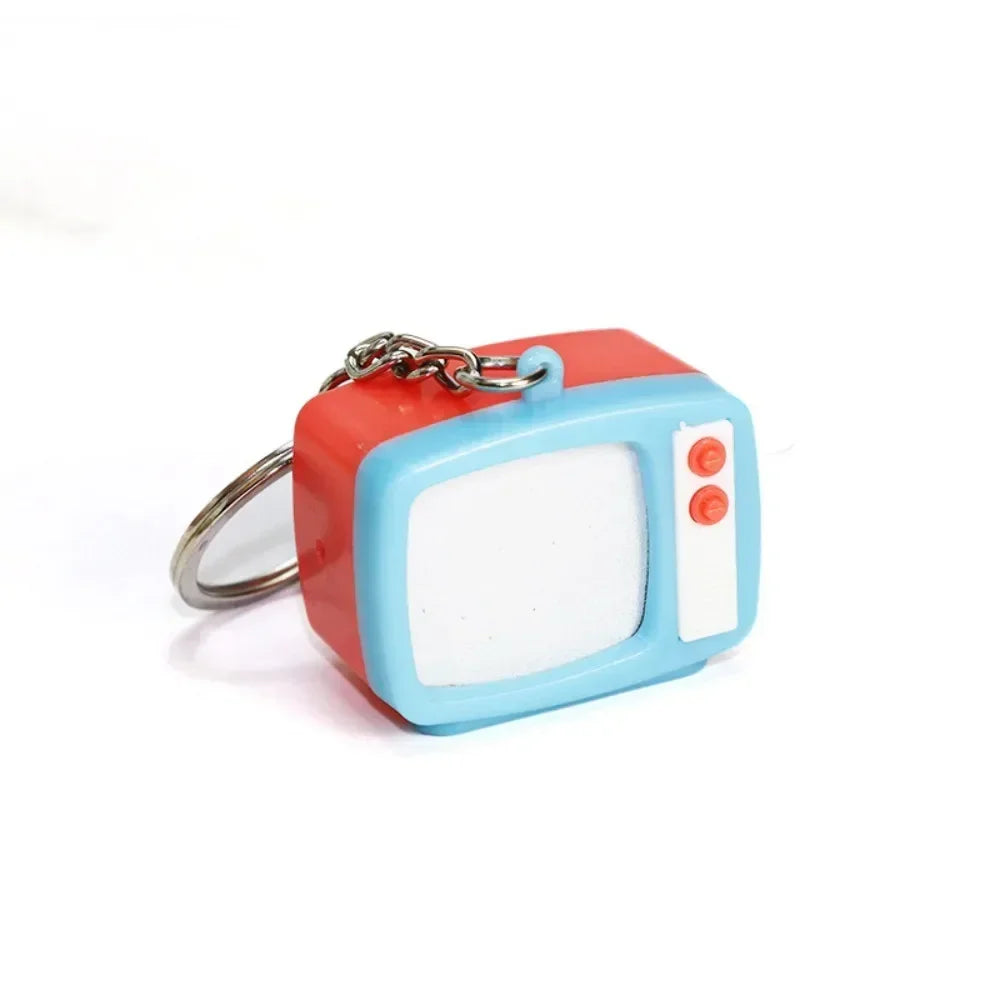 Creative Retro Television Keychain Model Keychain Pendant Creative Children Miniature Television Tv Led Keychain Home