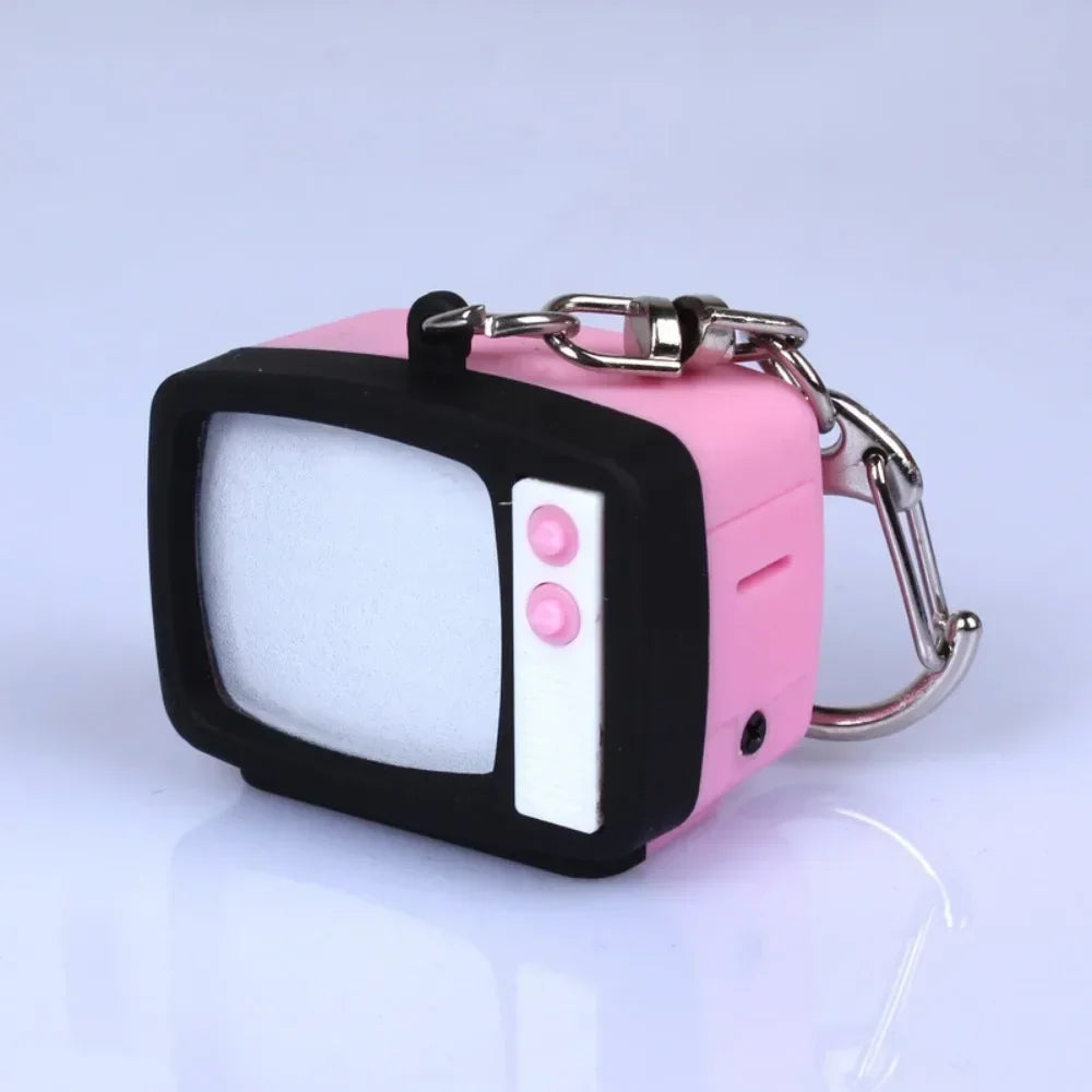 Creative Retro Television Keychain Model Keychain Pendant Creative Children Miniature Television Tv Led Keychain Home