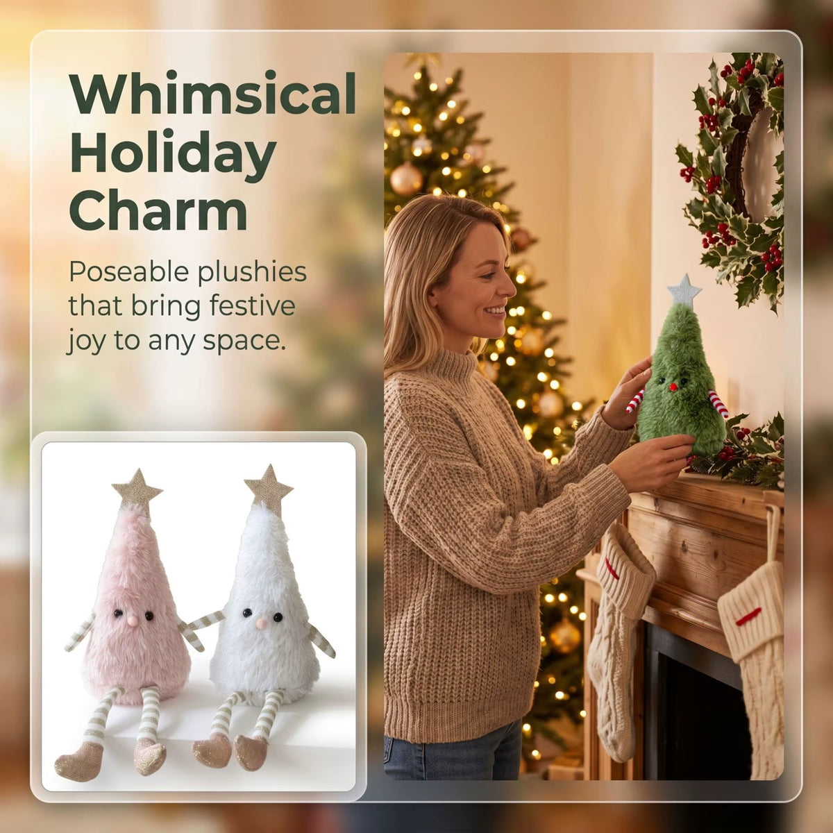 2026 Christmas Decorations Cute Plush Christmas Tree Doll Home Party Doll Decoration