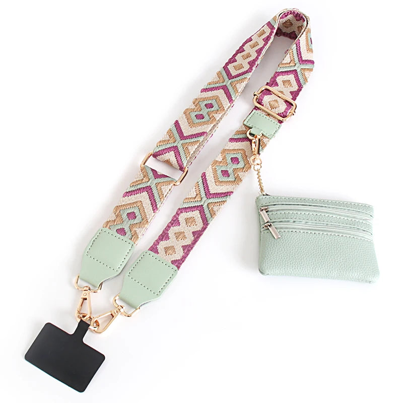 Hot Selling New Phone Lanyard with Zipper Pocket and Storage Bag Adjustable Wide Nylon Straps Can Replace Handbags and Wallets