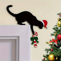 1PC Cat Shaped Door Corner Ornament Halloween Christmas Hanging Sign for Wall Frame Party Home Spooky Festive Decor