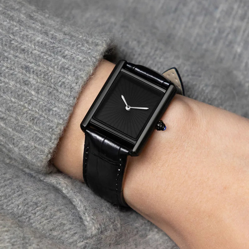 New Classic Square Watch for Men Women Simple Two-Hand Design Fashion Leather Strap Waterproof Quartz Wristwatches Drop Shipping