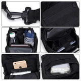 TrailGrid MOLLE tactical sling pack – storage, strap and carry detail