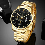 POEDAGAR Boardroom Men’s Calendar Quartz Watch – Stainless Steel Bracelet