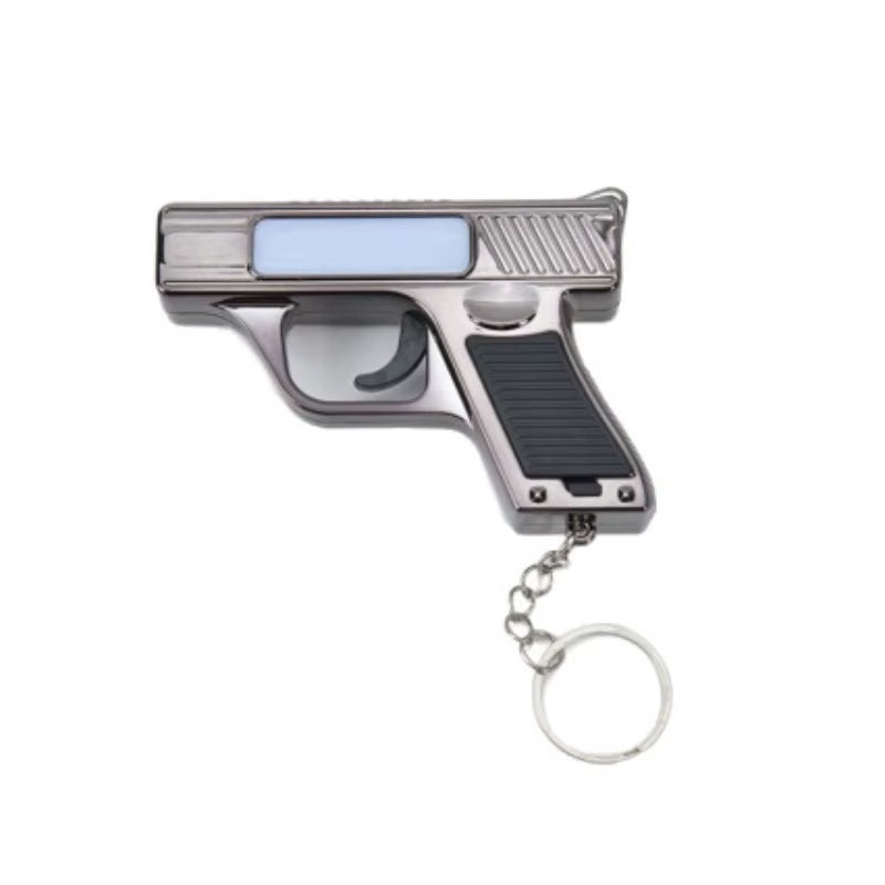 Pistol Shaped Keychain Light Mini Hand Press Power Generation LED Flashlight Portable COB Work Light Pocket Small Torch Pendant