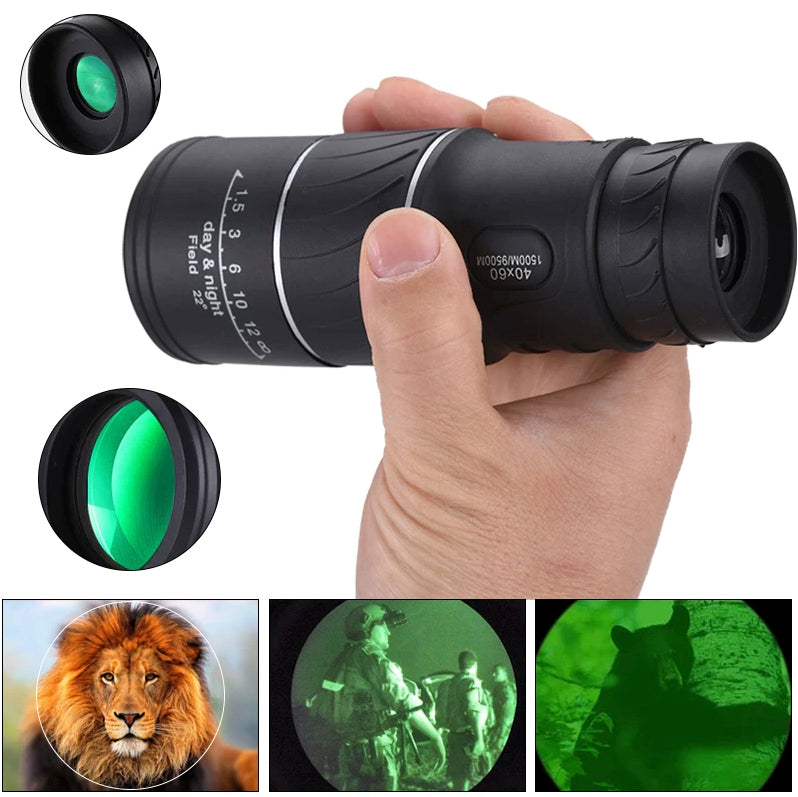 40X60 Night Vision Monocular with Night Vision BAK4 Prism High Power Waterproof