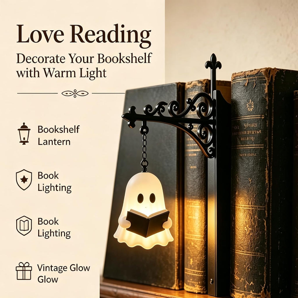Spooky Ghost Bookshelf Lamp Library Lantern