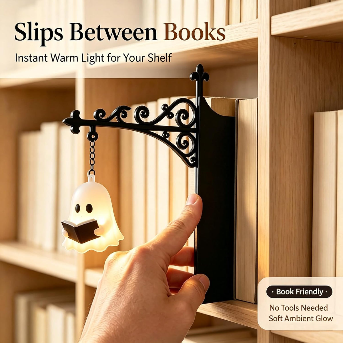 Spooky Ghost Bookshelf Lamp Library Lantern