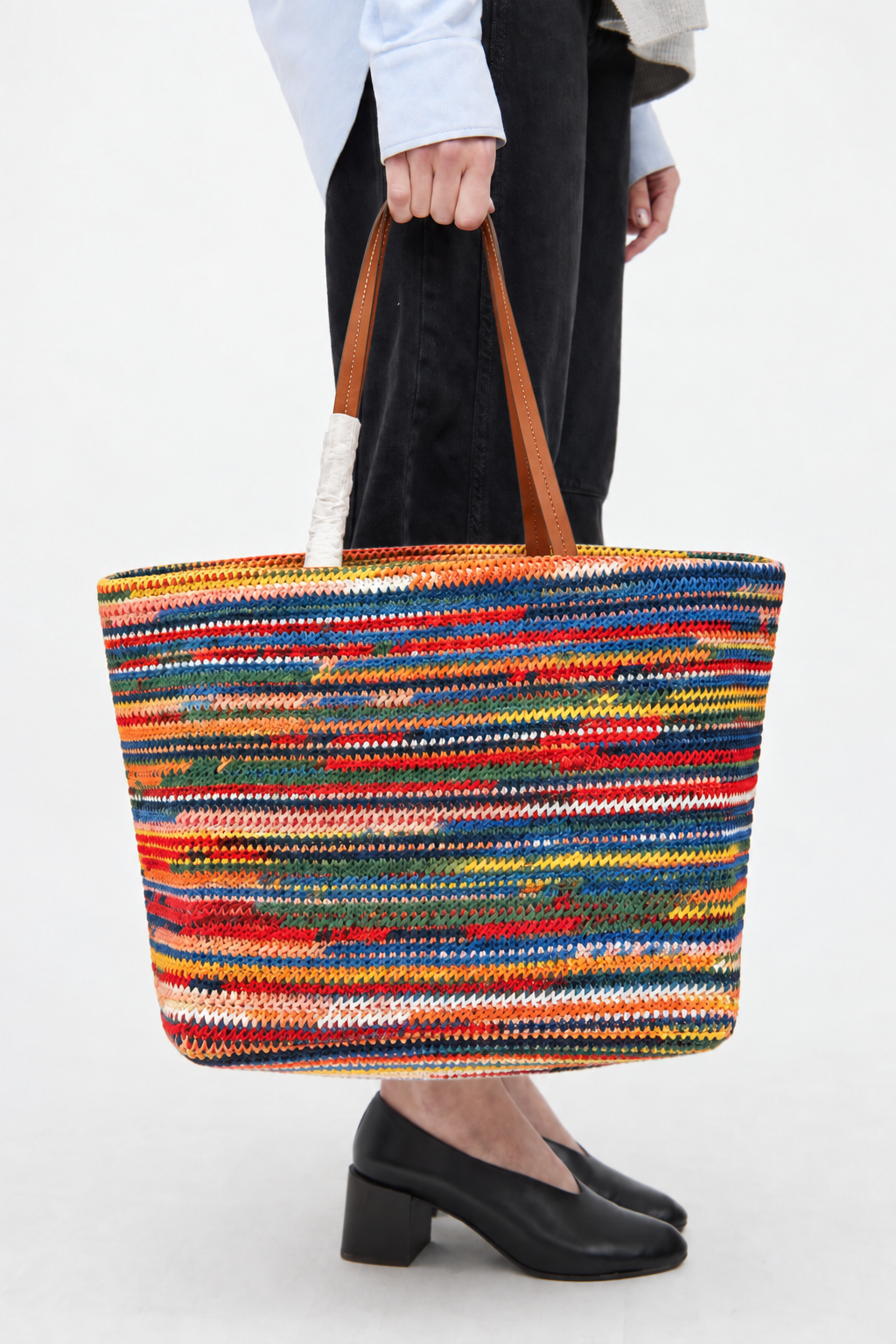 Famous Designer Luxury Women’s Tote Bag,  Colorful Woven Crochet Shoulder Handbag, Large Capacity Summer Beach Bag