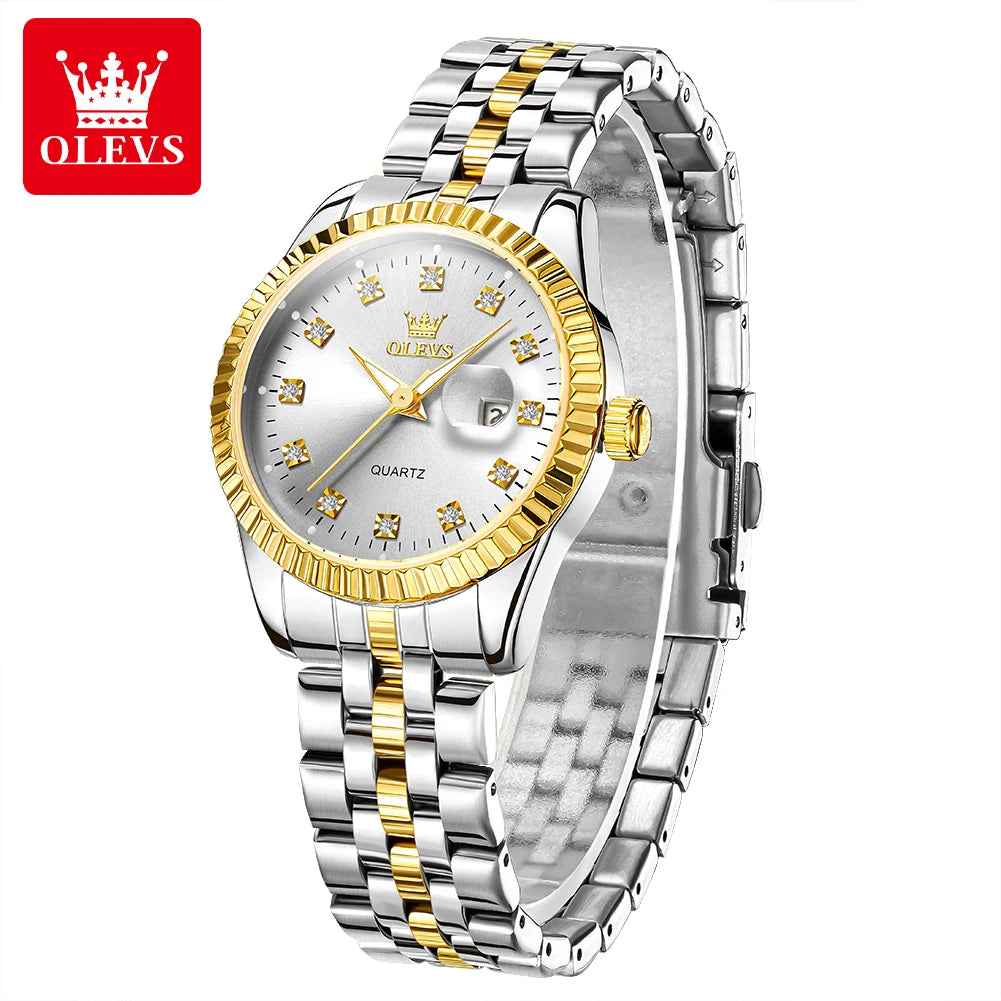 Classic Luxury Women'S Quartz Wristwatch Stainless Steel Waterproof Auto Date Diamond Scale Original Women'S Watches