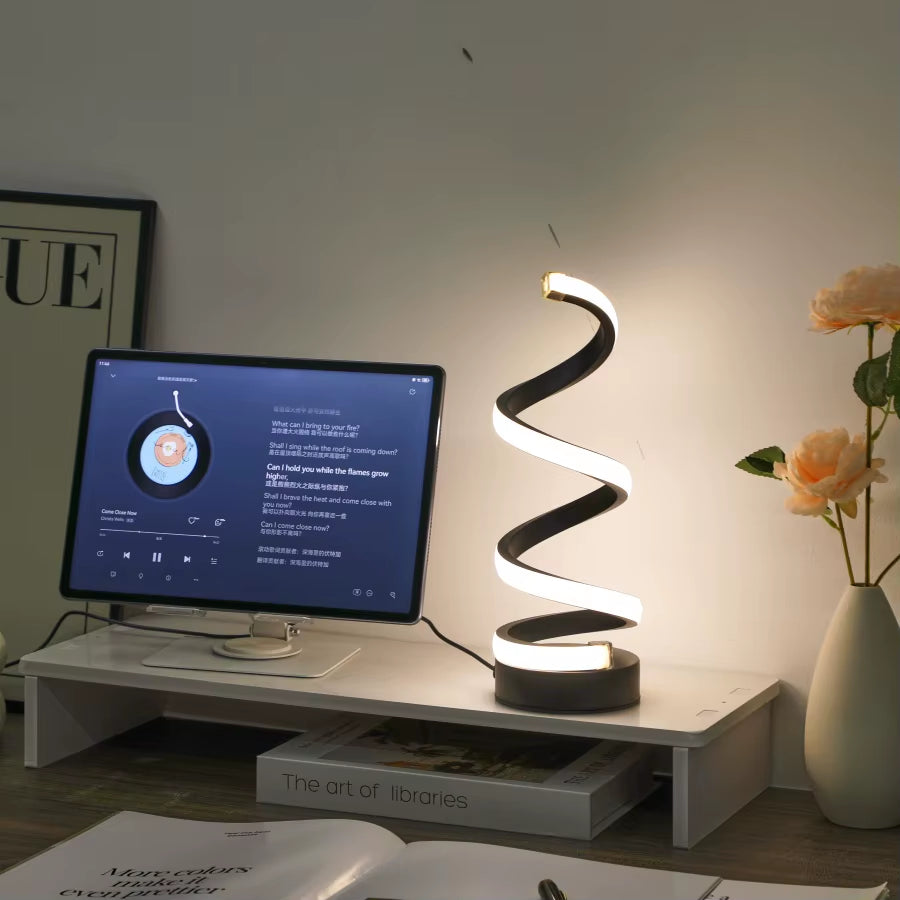 Spiral Glow LED Desk Lamp – 3-color USB light