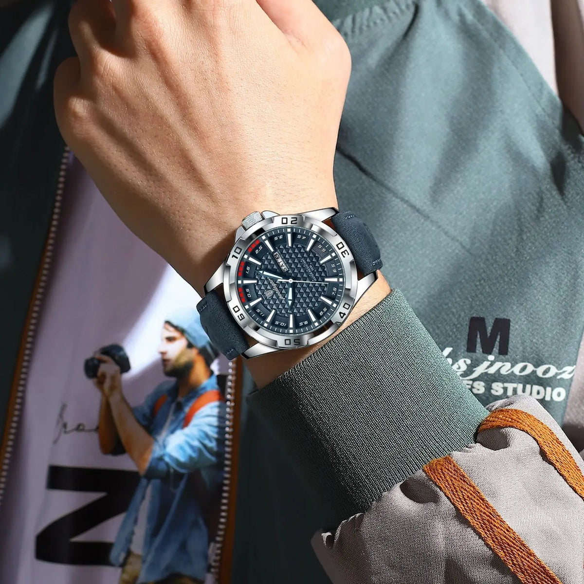 Original Men Watch Luxury Waterproof Luminous Date Week Watch for Man Quartz Leather Fashion Men'S Watches Reloj Hombre