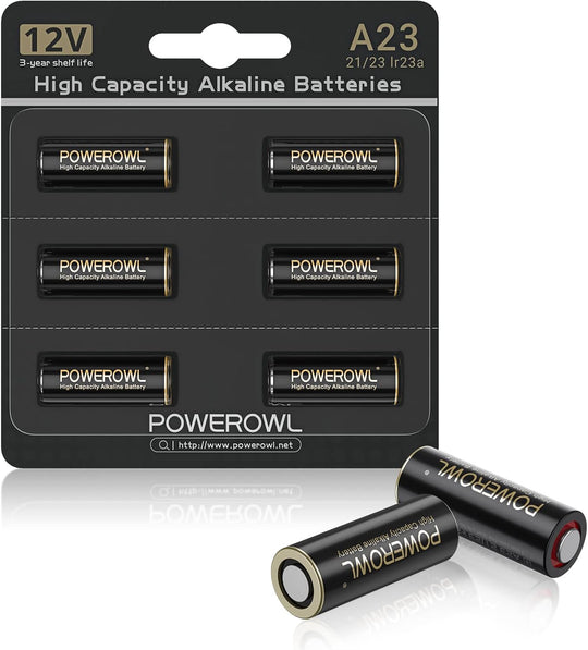 High Capacity A23 Batteries 6 Pack, Premium Alkaline 21/23 23A 12V Battery