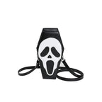 Skull Black coffin shoulder bag with strap