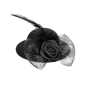 Black feathered mini chicken hat
