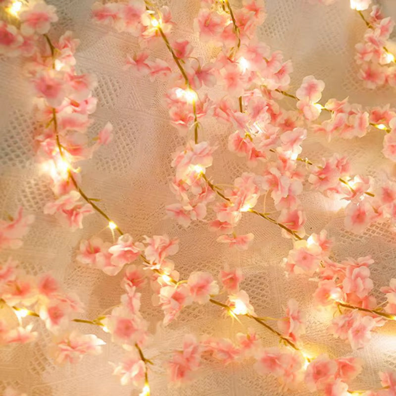 Artificial Sakura Cherry Blossom Garland – Pink, 5.9 ft