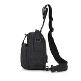 TrailGrid MOLLE tactical sling pack – storage, strap and carry detail