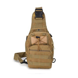 TrailGrid MOLLE tactical sling pack – storage, strap and carry detail