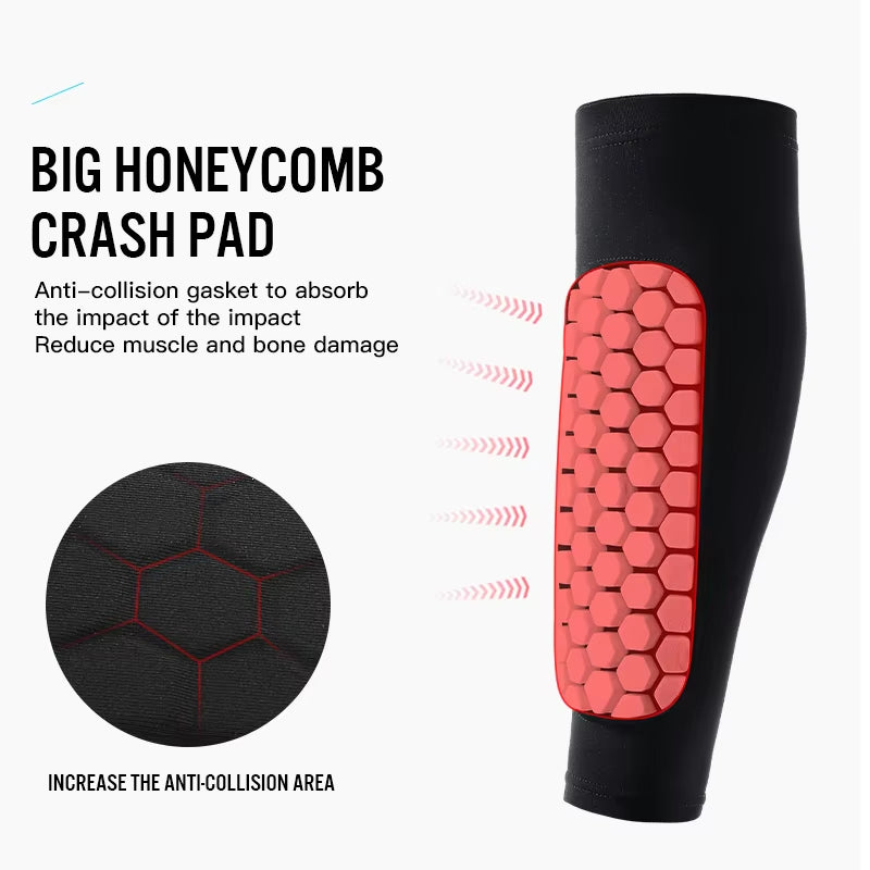 Soccer Shin Guard Sleeves with Foam, Calf Compression Sleeve Honeycomb Pads, Lightweight Shin Protection