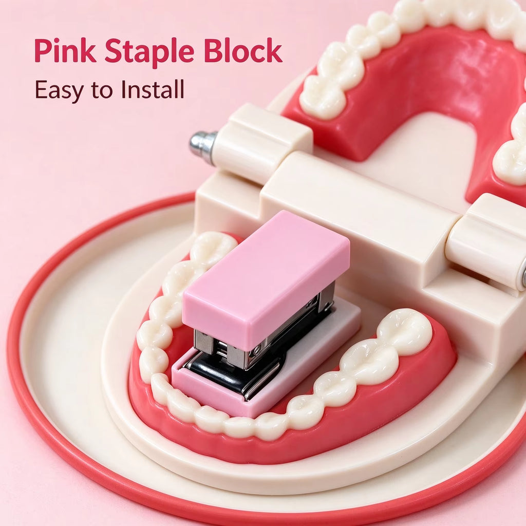 Creative Tooth Teeth Stapler Funny Prank Novelty Stationery Mini Portable Staplers Office School Student Desk Supplies Gift