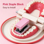 Creative Tooth Teeth Stapler Funny Prank Novelty Stationery Mini Portable Staplers Office School Student Desk Supplies Gift