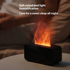 Flame-effect diffuser on a bedside surface